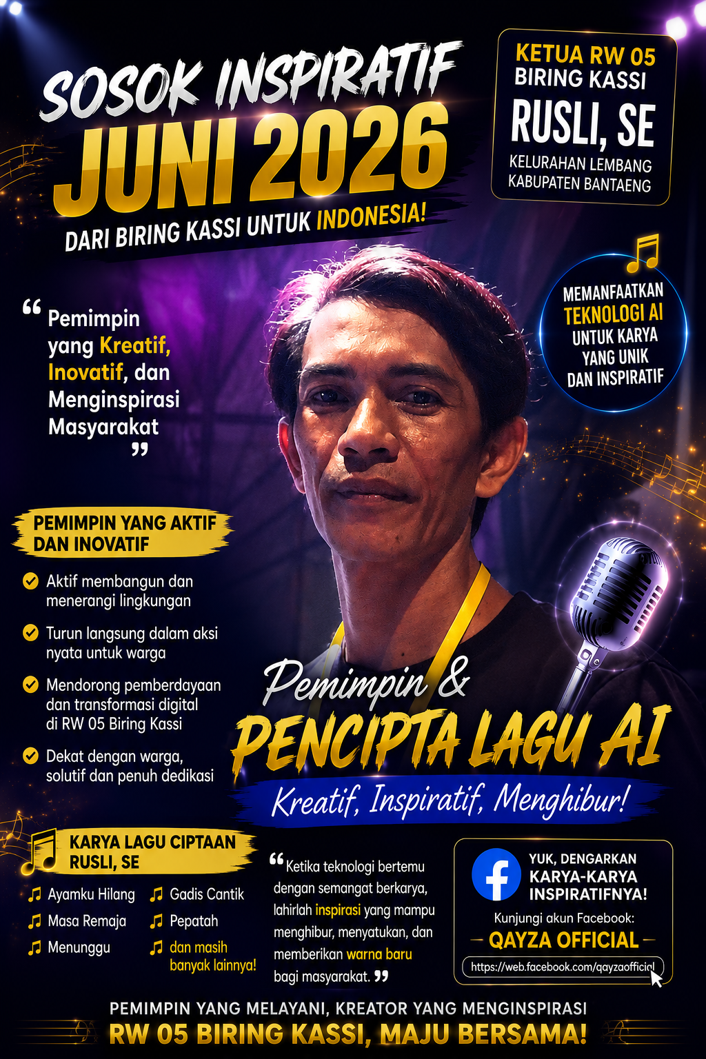 VIRAL DI BIRING KASSI! Ketua RW Ini Bukan Sekadar Pemimpin, Tapi Pencipta Lagu AI yang Menginspirasi Warga Bantaeng!